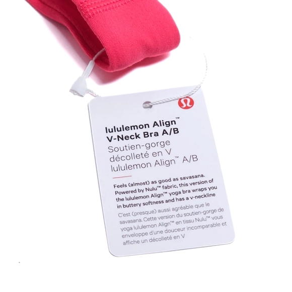 Lululemon Align V-Neck Bra Light Support A/B Cup Size 8 Lipgloss Pink - Picture 5 of 10